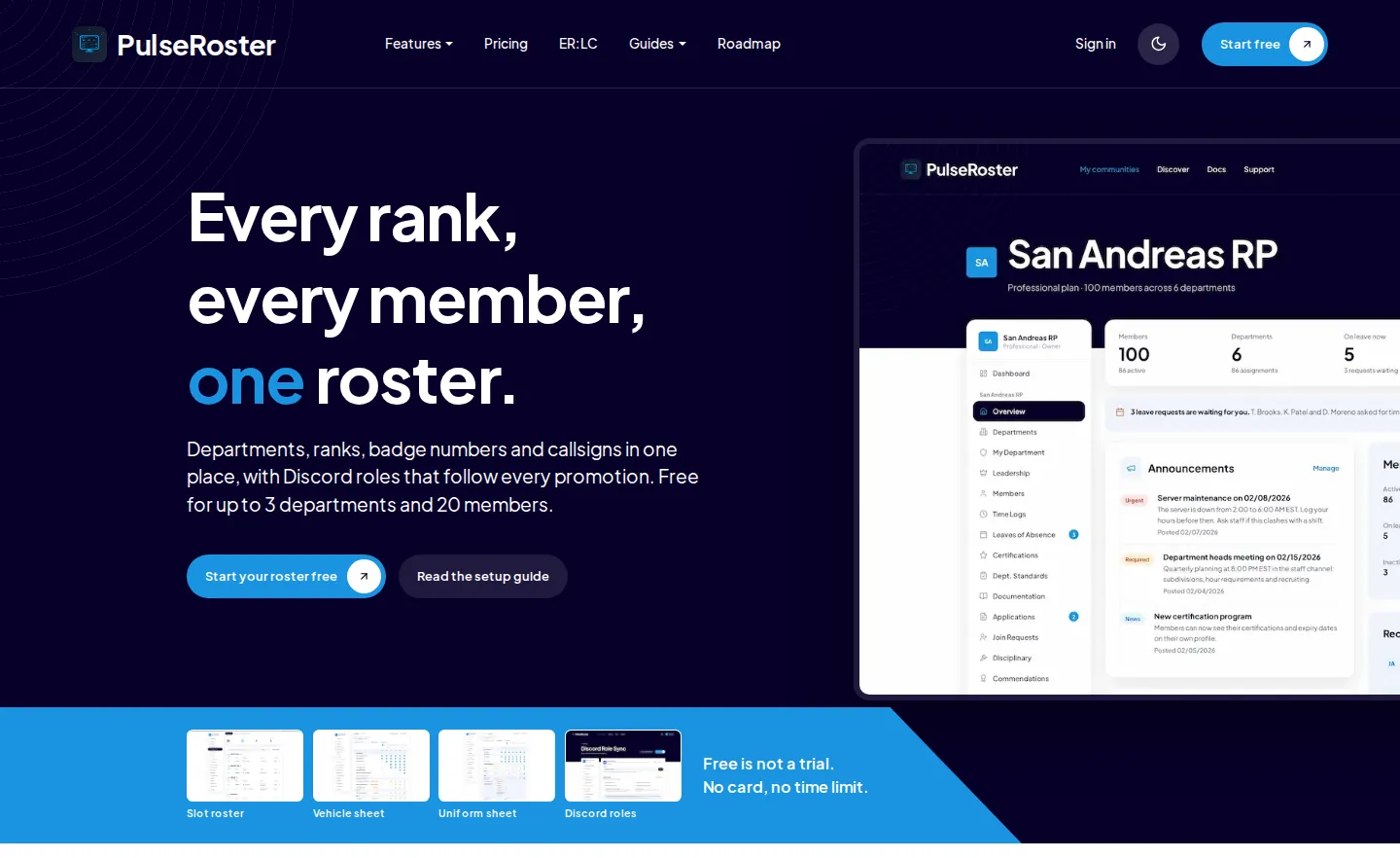 PulseRoster homepage