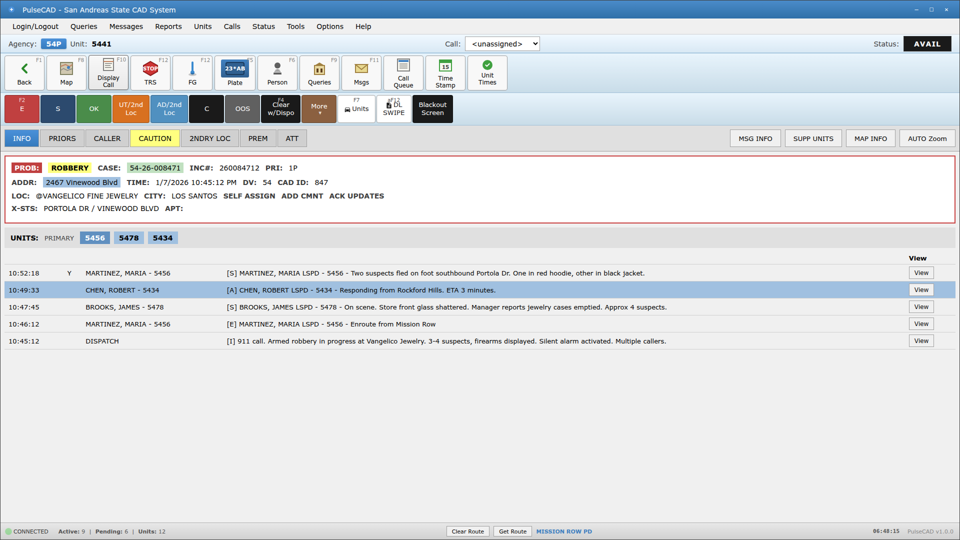 Pulse CAD Call Details